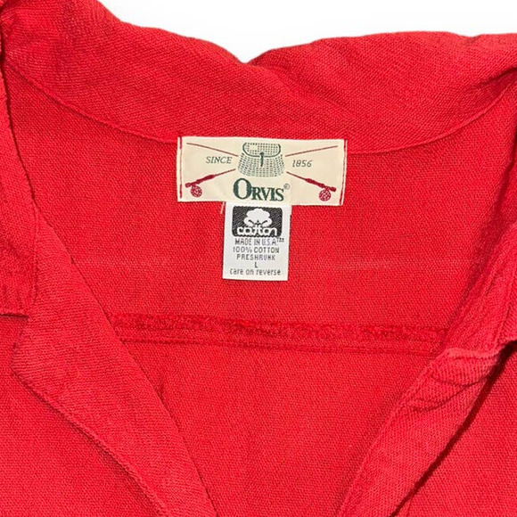 Vintage Orvis Womens Red Casual Shirt Dress Cotton Size: Large - Picture 3 of 5